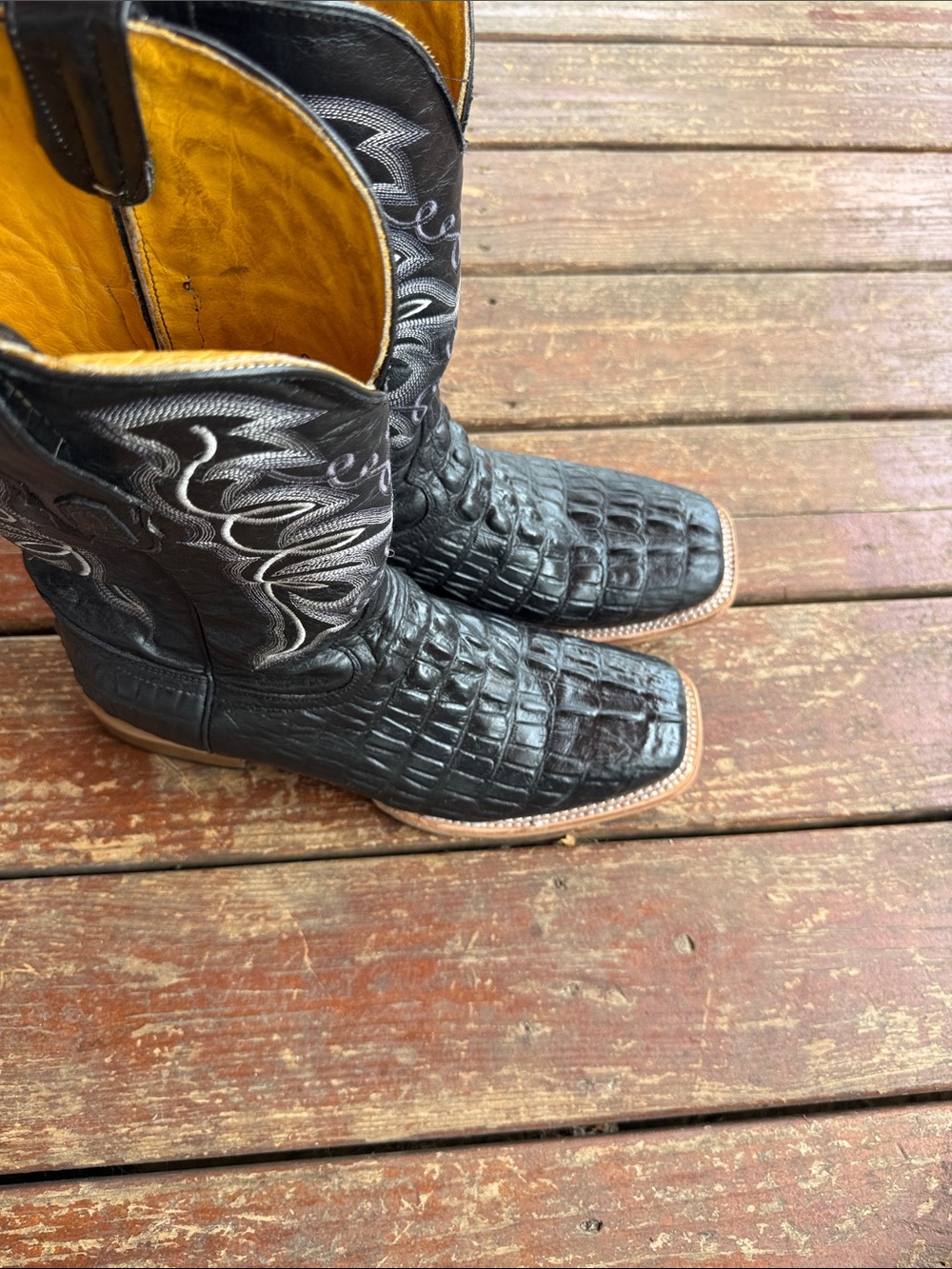 Men's Black Exotic Leather Western Boots